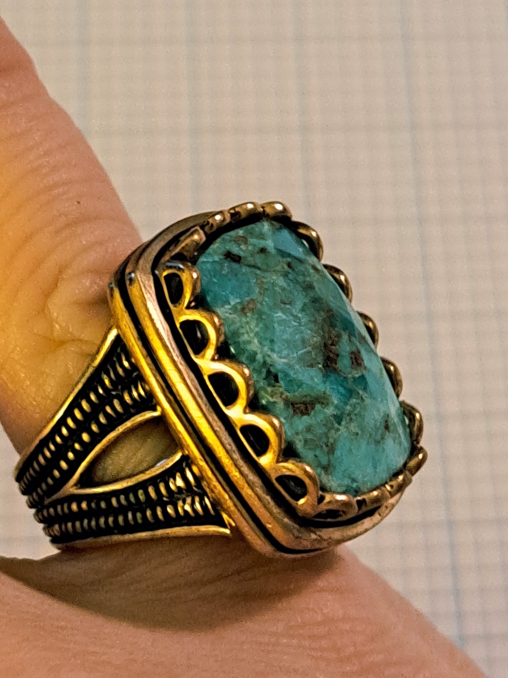 Studio Barse Composite Turquoise Blue Green Stone Ring